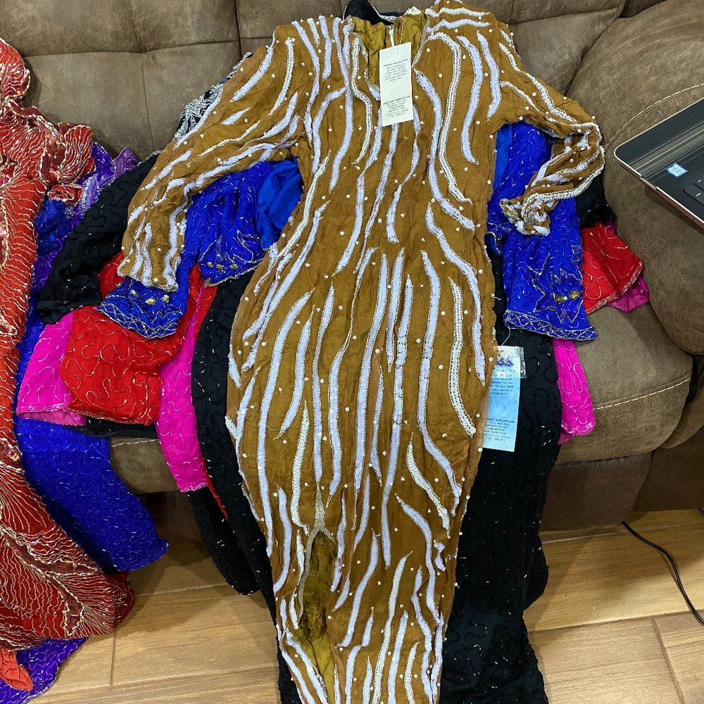 Beige brown Nude sequin gown partywear, formal, prom, wedding formal